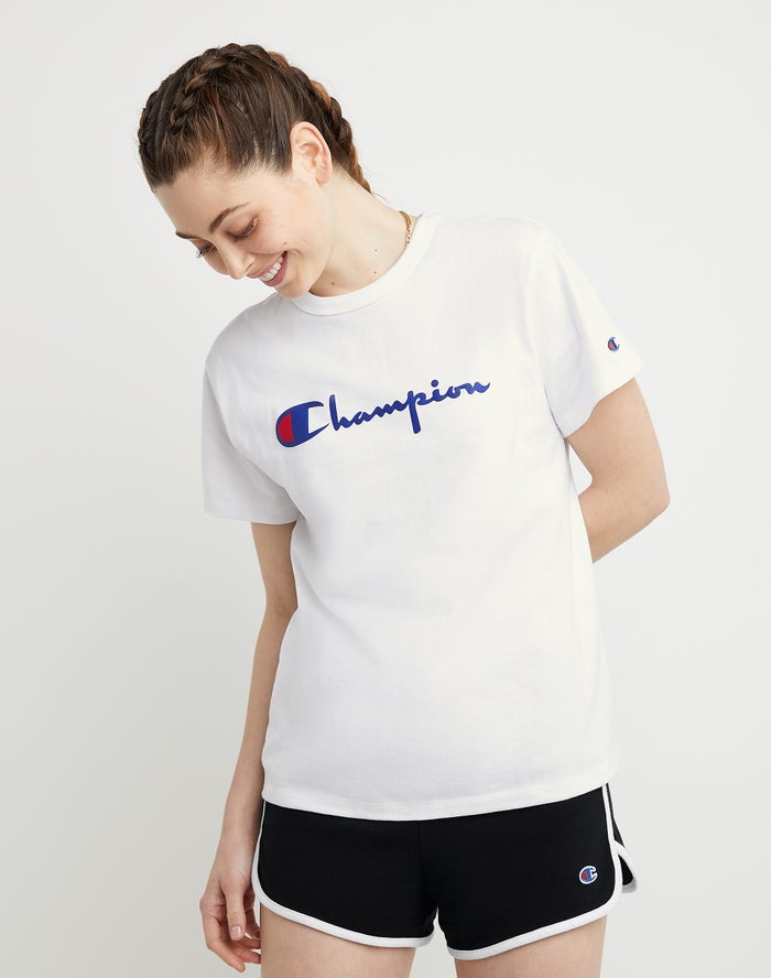 Champion T-Shirt Dames - Wit - Heritage ( 958074-QZP )